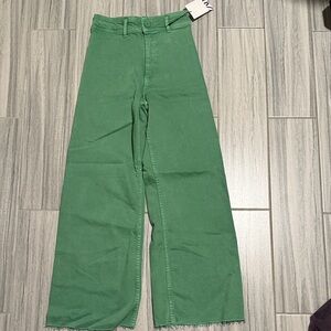 Zara Green Wide Leg Jeans